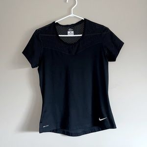 Nike Ladies Dri-Fit Black Short Sleeved Top